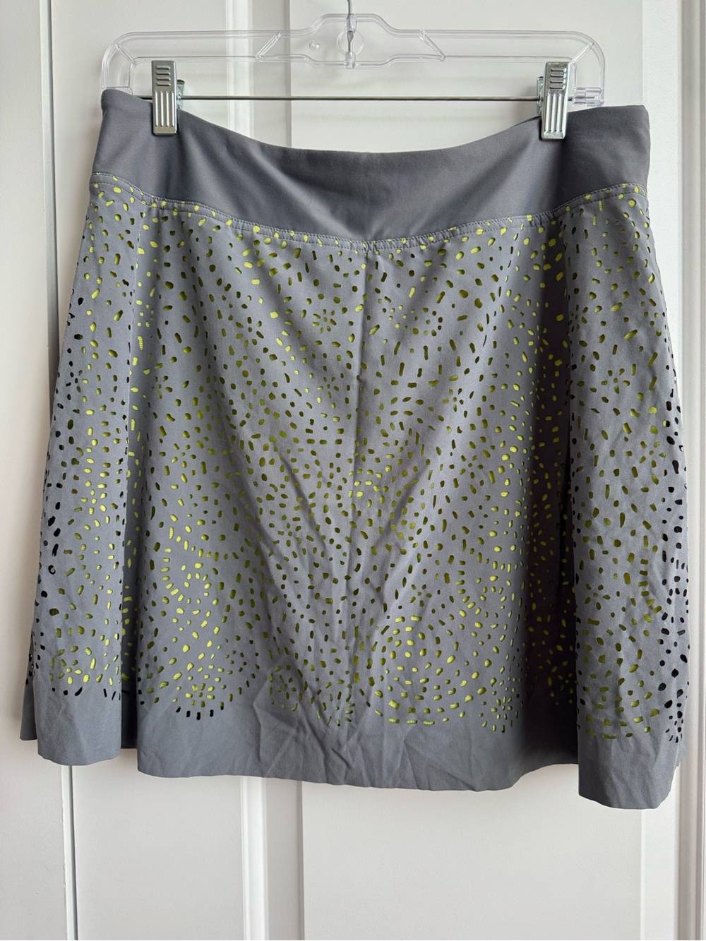 Title Nine Gray Laser Cut Perforated Athletic Skort L